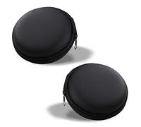 QEEQPF Lot de 2 mini sacs de rangement pour écouteurs - Étui de rangement rigide à fermeture éclair - Housse de protection pour écouteurs - Mini étui de transport multifonction