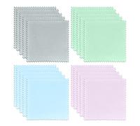 QEEQPF Lot de 20 chiffons de nettoyage réutilisables pour bijoux, accessoires de protection antioxydants, chiffons de nettoyage pour bijoux, perles, or, argent, platine (8 x 8 cm), Polaire double face