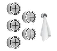 QEEQPF Lot de 5 crochets ronds auto-adhésifs à fixer au mur, sans perçage, pour salle de bain, cuisine