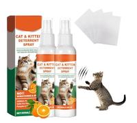 QEEROYO 2pcs Spray Anti Griffure Chat, Spray D'entraînement Chat, Protecteur de Meubles Contre Les Rayures de Chats pour Chats, Chiens, Intérieur et Extérieur, Canapé, Porte, Tabl 200 ML