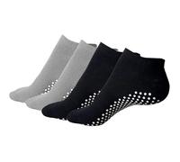 QEEROYO 4 Paires Chaussettes Yoga Antidérapantes, Chaussettes de Yoga Antidérapantes Femme, Chaussette Pilates en Coton, Taille Unique, pour Danse, Ballet, Fitness Sport