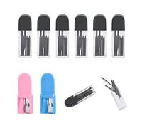 QEEROYO Mine de Compas, Recharge pour Compas, 80 Pièce Recharges de Mine pour Compas Avec 2 taille-crayon universel, 2mm Recharge Boussole, Mine Compas Professionnel, Mines de Rechange pour Compas 2B