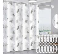 QEEROYO Rideau de Douche, PEVA Imperméable Rideau de Baignoire, avec 12 Crochets idéal pour Les Familles, Dortoir, Hôtel, 180x200cm