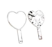 QEETRH Miroir à Main, Miroir de vanité Tenu dans la Main d'outils beauté cosmétique Maquillage poignée Coeur d'amour