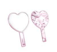 QEETRH Miroir à Main, Miroir de vanité Tenu dans la Main d'outils beauté cosmétique Maquillage poignée Coeur d'amour