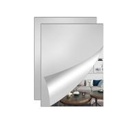 QEEYON 2Pcs Miroir Mural Autocollant,30x21cm Miroir Adhesif Mural Antidéflagrant Carrés Flexible Miroir Acrylique Adhésif Décoratif pour pour Salle de Bain, Chambre, Porte, Bureau etc