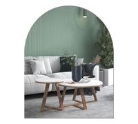 QEEYON Miroir Mural en Verre sans Cadre à Coller 40 x 30 cm Arch Miroir Autocollant pour Décoration Murale, Placard, Salle de Bain, Salon, Chambre