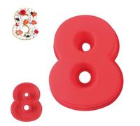 QEEYON Moule Gateau Chiffre 8, Moule Number Cake,25,5 cm Grands Moules à Gâteau 3D en Silicone,Moule Chiffre Gateau Pour Anniversaire et Anniversaire de Mariage