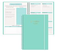 Qefuna Agenda hebdomadaire, planificateur de rendez-vous A5, calendrier de rendez-vous hebdomadaire avec liste de choses à faire, coque en PP, 104 pages, papier 100 grammes, en allemand (Bleu Vert)