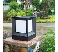 QEGY Moderne Lampe Pilier Extérieur Jardin, Traditionnel Carré Noir Colonne Lampes avec Acrylique Abat-Jour et E27 Poteau Extérieur Lanterne Lumière Décoration Porte Pilier Parc Lumières,M