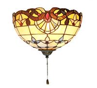QEGY Tiffany Applique Murale avec Interrupteur, E27 Lampe Murale Rétro Salon, Lampe de Mur Verre Classique Chambre, pour Chevet Restaurants Escalier Pépinière Applique Murale Lèche-murs,A