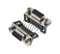QEJBQKWU Connecteur DB9 Femelle mâle for Montage sur PCB, connecteur D-Sub 9 Broches, connecteur RS232, Aiguille coudée à 90 degrés DR9, 10 pièces(100pcs Female)