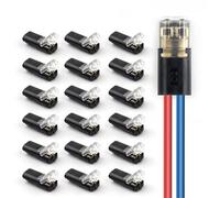 QEJBQKWU Connecteurs de Fils électriques LED à 2 Broches, bornier Compact Universel à 2 Voies, Pinces de câble enfichables, 10 pièces(50PCS)