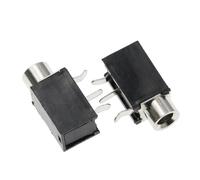 QEJBQKWU Connecteurs Jack Femelle 3,5 mm, 3 Broches, for Casque, Audio et vidéo, Montage sur Circuit imprimé, PJ-316, 3,5 mm, Noir, 10 pièces