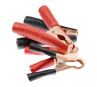 QEJBQKWU Pinces Crocodiles for Batterie de Voiture, 30 A, 50 A, 100 A, Rouge, Noir, Positif, négatif, Longueur 75 mm, 80 mm, 90 mm, 2 pièces(100A 1P Black 1P Red)
