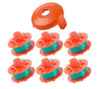 QENETY 5367 Bobine de rechange pour débroussailleuse Gardena Turbo SmallCut article 2404 et 2402, bobine de 2 mm pour débroussailleuse 5367-20, avec couvercle 5329-20 (6 bobines + 1 couverture)