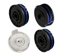 QENETY Bobine de fil de rechange pour débroussailleuse Ryobi RLT4027, RLT4125, RLT5027, RLT6030, RLT5127, RLT6130-5132002670, 1,5 mm pour débroussailleuse RAC123, avec couvercle RAC122 (4 pièces