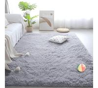 QENHYUN Tapis Moderne 180 x 260 cm Antidérapant, Doux Au Toucher, en Fausse Fourrure Tapis Moelleux et Moelleux Antidérapant, Moderne, pour La Décoration de La Maison, Gris Clair