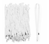 QENTANOVA 50 cordons recyclés pour badges d'accréditation, porte-cartes d'identité suspendus, porte-badge avec ruban tour de cou porte badge tour de cou cordon (Blanc)