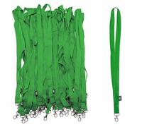 QENTANOVA 50 cordons recyclés pour badges d'accréditation, porte-cartes d'identité suspendus, porte-badge avec ruban tour de cou porte badge tour de cou cordon (Vert)