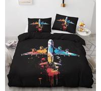 QEODAH Parure de Lit 220x240 Avion - Housse de Couette 2 Personnes Motif Garcon Aviation, Ensemble de Literie Imprimée en Microfibre Douce avec Fermeture éclair, 2 taies d'oreiller 65x65 cm