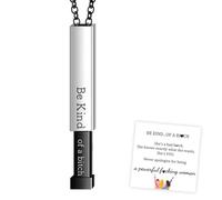 QEOTOH Be Kind...of A Bitch - Hidden Message Necklace, Stainless Steel 3D Engraving Vertical Bar Necklace, Funny Sayings Swearing Necklace, Inspirational Jewelry Gifts for Women Girls (Black)