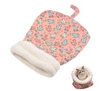 QEOTOH Soft Cat Sleeping Bag, Cat Bed Cave Tunnel Bag, Plush Fluffy Hideaway Sleeping Cuddle Comfortable Pet Mat, Winter Warm Pet Bed for Indoor Cats and Small Dogs, Pet Supplies, 18 x 22 inch (Pink)