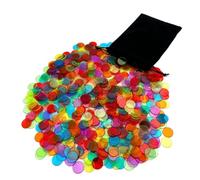 QEQSHQO 100 pièces de Bingo Jetons,Counting Chip,Marqueur Bingo,Loto Jeton,pour Jeu de Société (diamètre de 1,5 cm) (multicolore)