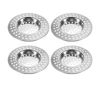 QEQSHQO 4 Pcs Filtre évier Cuisine,Filtre de Vidange pour évier,Grille Evier Cuisine,Tamis lavabo en INOX,Filtre Cheveux Douche,Accessoire Drain Lavabo Baignoire Bonde,pour Salle de Bain Cuisine