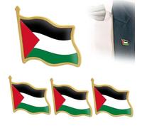 QEQSHQO 4 pièces Broches de Drapeaux Nationaux Palestiniens,Badge de Revers en émail pour les Pacifistes Patriotes et les Musulmans,Décoration Intérieure Extérieure pour Femmes et Hommes