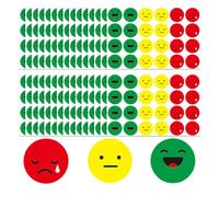 QEQSHQO 600 pièces Gommette Smiley Enfant Autocollant Sticker,Élèves pour Tableau de Récompenses Comportement Calendrier des Tâches Enseignants Écoles (2,5 cm) (rouge-jaune-vert)