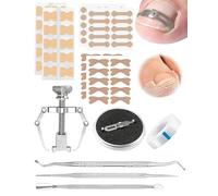 QEQSHQO Kit Correcteur Ongle Incarné 6 Pièces Acier Inoxydable & 6 Pansements. Traitement Professionnel Pédicure Pieds & Orteils pour Soulager Paronychie.