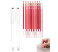 QEQSHQO Marqueurs Effaçables Thermiques Couture | 2 Corps + 20 Pointes Rouges | Encre Haute Précision | Traçage Net sur Tissu, Quilting & Patron, Marques Effacées au Fer ou à l'Eau