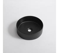 QeramiQ Arto vasque - 35x35x11.5cm - nervurée - ronde - céramique - noir mat SW1413961