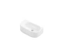 QeramiQ Blend Fontaine - 40x22x12cm - rainuré - semi-circulaire - sans trou de robinet - céramique - blanc mat SW1522210