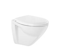 QeramiQ Cetus Confort WC suspendu - 52x36x43.5cm - sans bride - rehaussé de 6cm - abattant à fermeture douce et à démontage rapide - blanc brillant 110054004