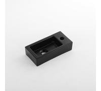 QeramiQ Dely Lavabo pour vasque - 38x18.5x9cm - céramique - trou de robinet à droite - Noir mat E-8020R-MBL