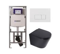 QeramiQ Dely Pack WC - 36,3x51,7cm - à fond creux - sans bride - réservoir encastré Geberit UP320 - abattant WC softclose 35 mm - plaque de déclenchement blanche brillante - boutons rectangulaires - n