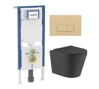 QeramiQ Dely Pack WC - 36,3x51,7cm - à fond creux - sans bride - réservoir encastré Geberit UP720 - abattant WC softclose 35 mm - plaque de déclenchement blanche brillante - boutons rectangulaires - b