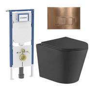 QeramiQ Dely Pack WC - 36,3x51,7cm - à fond creux - sans bride - réservoir encastré Geberit UP720 - abattant WC softclose 35 mm - plaque de déclenchement blanche brillante - boutons ronds - blanc mat 