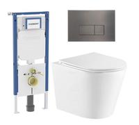 QeramiQ Dely Pack WC - réservoir encastré Geberit UP720 - plaque de déclenchement blanche - abattant WC softclose 35 mm - blanc mat SW1159504/SW1237202/SW1026255/SW706199