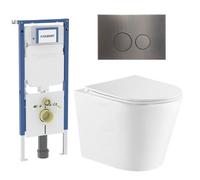 QeramiQ Dely Pack WC - réservoir encastré Geberit UP720 - plaque de déclenchement blanche - abattant WC softclose 35 mm - blanc mat SW1159504/SW1237202/SW1026255/SW706198