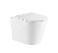 QeramiQ Dely Pack WC suspendu - 36.3x51.7cm - à fond creux - sans bride - avec abattant slim - Blanc brillant E13 glossy white