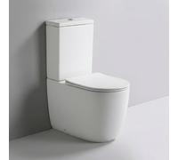 QeramiQ Dely Swirl WC au sol - sans rebord de rinçage - système de chasse geberit - abattant slim - blanc mat SW1441587/SW1000766