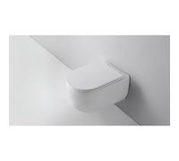 QeramiQ Dely Swirl WC suspendu - 36.5x53cm - à fond creux - sans bride - abattant slim - blanc mat SW1026257/SW1000766