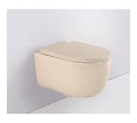QeramiQ Dely Swirl WC suspendu - 36.5x53cm - à fond creux - sans bride - avec abattant softclose - beige SW1026259/SW1000771