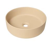 QeramiQ Dely vasque à poser - 36x36x12cm - sans trop-plein - ronde - céramique - beige mat SW1244989