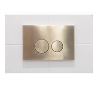 QeramiQ Push Metal Plaque de commande - pour bâti-support Geberit UP320 - double chasse - boutons ronds - métal - laiton brossé (or) SW706200