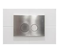 QeramiQ Push Metal Plaque de commande - pour réservoir encastré Geberit UP320 - double chasse - boutons ronds - métal inox