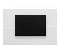 QeramiQ Push Plaque de commande en métal - pour réservoir encastré Geberit UP320 - double chasse - boutons ronds - métal noir mat